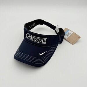 Nike Golf Visor Adult M/L Navy Blue Adjustable Greystar DriFit Active Tennis NWT